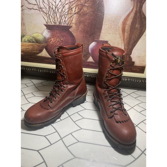 Golden Retriever Mens Brown Leather Work Boots 13 W - Picture 8 of 14
